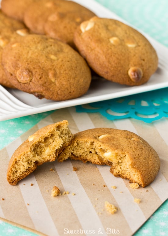 Caramel and White Chocolate Chip Cookies, Yum!