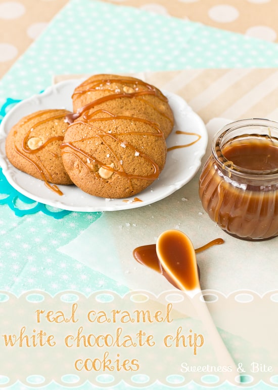 Caramel and White Chocolate Chip Cookies