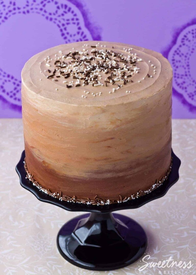 Chocolate and Vanilla Honey Cheesecake Layer Cake {Gluten Free, Or Not}