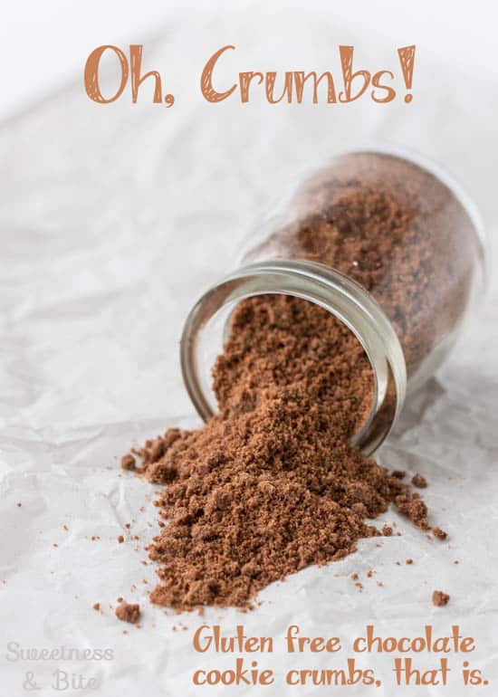 Gluten free chocolate cookie crumbs for cheesecake crust